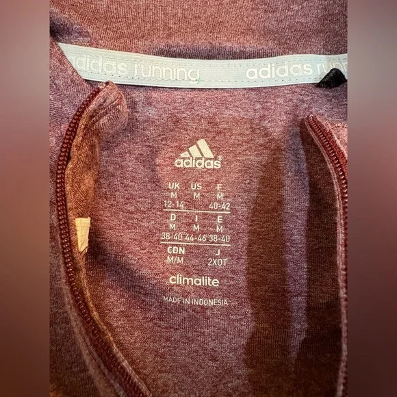 Adidas Running Climalite Quarter Zip Long Sleeve Pullover Size medium - Picture 8 of 12